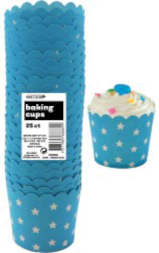 Baking Cups - Light Blue Stars - Click Image to Close